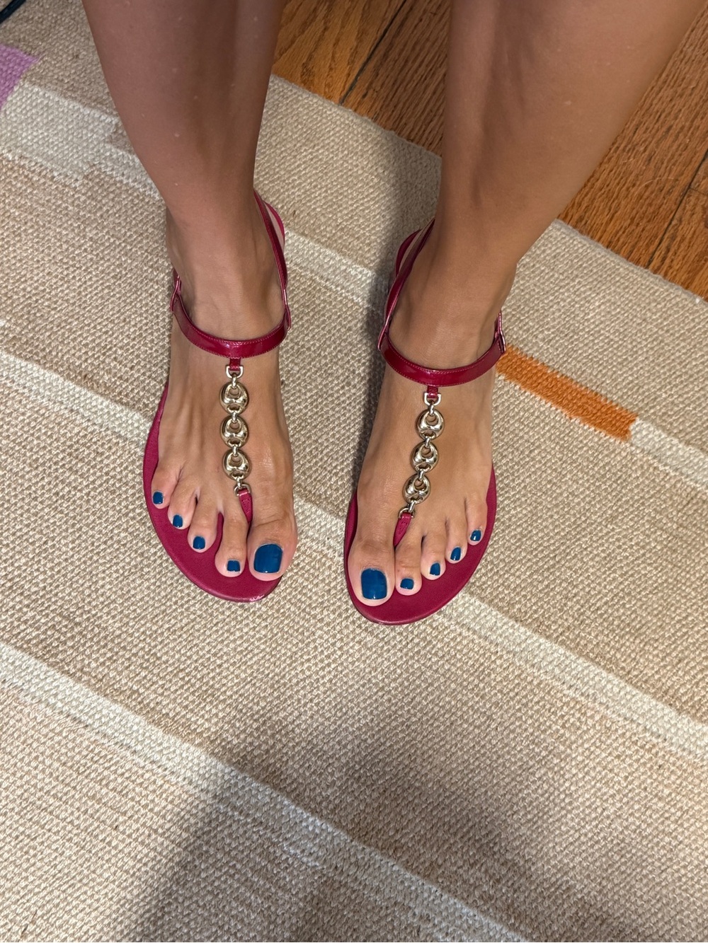 Authentic vintage Gucci Pink T-Strap Sandals, Size - 39